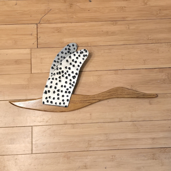 MCM Wall Decor Set Of 3 Hammered Metal Wood Flying Geese Birds Vtg Mid Century - Picture 4 of 4